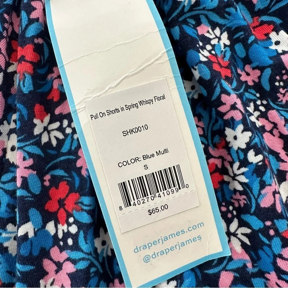 NWT Draper James size Small Pull On Flowy Shorts Blue Spring Whispy Floral New - Picture 2 of 6